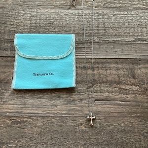 Tiffany & Co Sterling Silver Cross Pendant Necklace